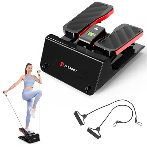 JASPORT ST3 Mini Stepper mit Power Ropes & Display – Leiser Heimtrainer für effektives Workout - Robuster Mini-Stepper für Zuhause mit 100 kg Tragkraft und integriertem LCD-Display. Ideal für Ganzkörpertraining und einfache Nutzung, perfekt für Fitnessziele von Anfänger bis Fortgeschrittene.