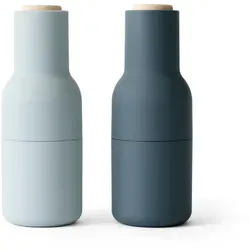 Audo - Bottle Grinder Salz- und Pfeffermühlen Set, blues (Holzdeckel)