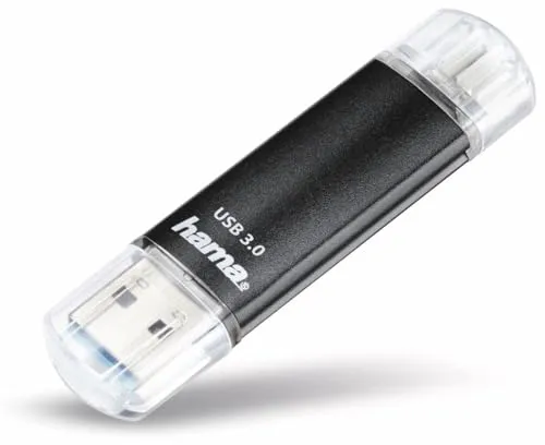 Hama 16GB USB-Speicherstick mit USB 3.2 & microUSB (2-in-1 USB-Stick, z.B. für Android Handy, Tablet, Computer, Notebook, PC, Laptop, MacBook, OTG, 40MB/s) Handy-Stick, Doppel Memory-Stick schwarz