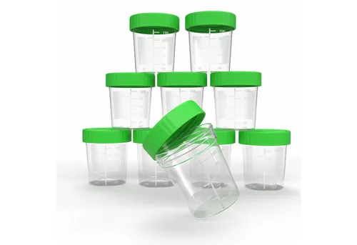 Horn Medical Urinbecher mit Schraubverschluss 125ml - 10 Stück - Die Horn Medical Probenbecher sind ideal für die hygienische Aufbewahrung von Urinproben und anderen Kleinmengen. Aus robustem Polypropylen mit dichtem Schraubverschluss, perfekt für sicheren Transport und einfache Handhabung.