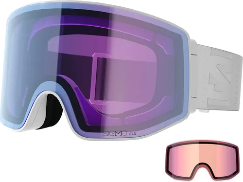 Salomon Sentry Prime Sigma Photo Skibrille mit Ersatzscheibe - Snowboardbrille mit coolen Streetstyle und Hightech-Performance. Die magnetische Wechseltechnologie ermöglicht schnellen Scheibenwechsel für optimale Sicht bei wechselhaften Bedingungen.