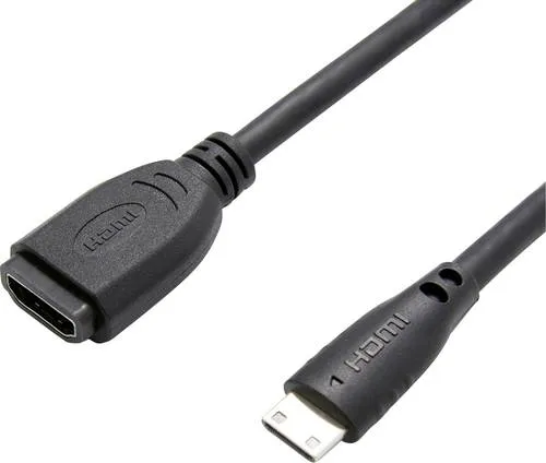 Value HDMI Verlängerungskabel HDMI-Mini-C Stecker, HDMI-A Buchse 0.15m Schwarz 12.99.3120 HDMI-Kabel