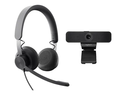 Logitech Wired Personal Video Collaboration - 3 MP Full HD Webcam, ideal für persönliche Videokonferenzen mit 1080p und 30 fps