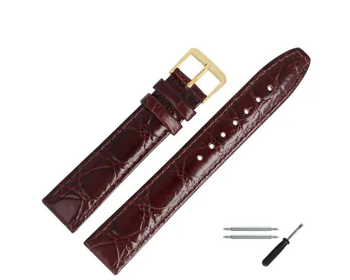 MARBURGER Uhrenarmband 12mm Leder Kroko (Caiman) Prägung