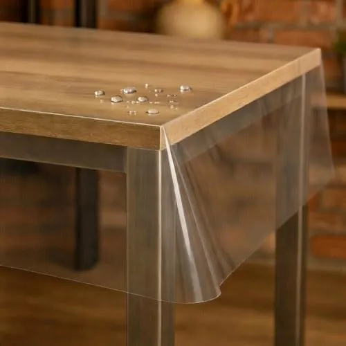 Transparente Folie Schutzfolie Tischdecke 0,3 mm Rechteckig 110 x 220 cm abwaschbare Schutztischdecke
