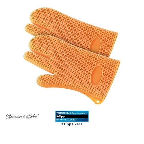 Rosenstein & Söhne Backofenhandschuhe: 2er-Set Silikon Hitzeschutzhandschuhe