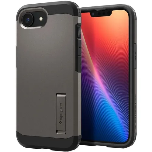 Spigen Handyhülle für iPhone 16e - Robustes Schutzcover in Grau - Taschen & Schutzhüllen: Schocksichere und rutschfeste Handyhülle mit Heavy Duty-Schutz für dein iPhone 16e. Ideal für einen sicheren Alltag.