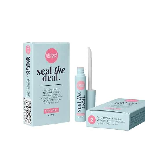 GirlGotLashes Seal the Deal Top Coat Clear – Wasserresistent – Für DIY-Wimpernextensions – Hautfreundlich & Präzise Anwendung