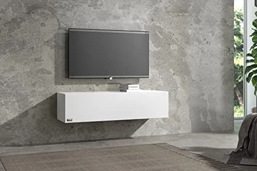 Wuun® TV Lowboard hängend 100-280cm Somero Weiß-Matt - Multifunktionales TV-Board in modernem Design, ideal für Wohnzimmer oder Schlafzimmer. Mit hochwertiger Acrylbeschichtung und Push-to-Open Funktion für einfachen Zugang.