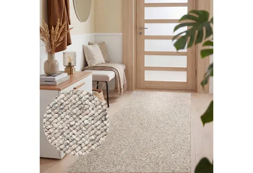ELLE DECORATION Teppich Rocco, rechteckig, waschbar - Kurzflor-Teppich in Woll-Optik, maschinenwaschbar bei 40°C und ideal für Wohnzimmer oder Esszimmer. Modern und pflegeleicht für zeitlose Eleganz und Gemütlichkeit.