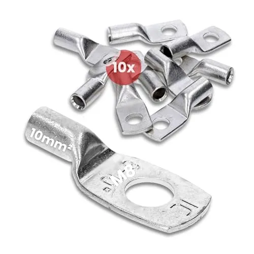 Stück Kalitec HR10-8 Handelsübliche Rohrkabelschuhe 10mm² M8 I ohne Sichtloch I Made in Germany 10