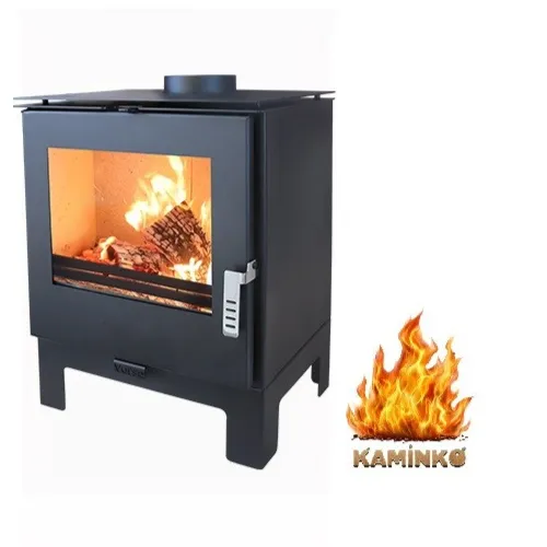 Kaminofen modern model Rheia L, 5 kW - Effizienter Heizkomfort - Kaminöfen, 5 kW mit 80,20% Energieeffizienz, ideal für Räume bis 100 m², bietet eine schöne Sicht auf die Flammen durch großes Keramikglas.