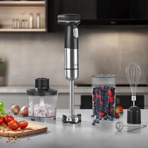 Caso 3605 Click & Mash 4-in-1 Stabmixer-Set - Kabellos und vielseitig - Mixer: Kabelloses 4-in-1 Stabmixer-Set mit stufenloser Geschwindigkeitsregelung für perfekte Ergebnisse und langer Akkulaufzeit von bis zu 30 Minuten.
