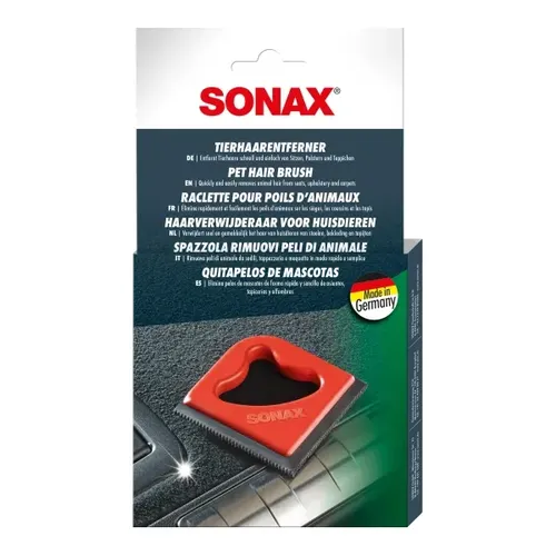 SONAX Spezialkamm Tierhaarentferner - Ergonomisch geformter Gummibürste für müheloses Entfernen von Tierhaaren von Möbeln und Teppichen. Ultraleicht und ideal für schwer zugängliche Ecken. Perfekt für Haustierbesitzer!