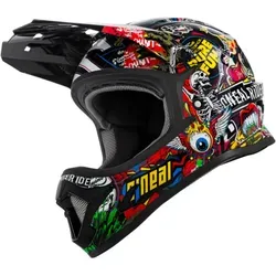 ONeal Sonus Crank Fahrradhelm für Kinder - Schwarz/Rot/Grün/Gelb - M - Fahrradhelm mit ABS-Schale, optimaler Belüftung und Fidlock® Magnetverschluss für maximale Sicherheit. Ideal für kleine Radfahrer, die Komfort und Schutz suchen.