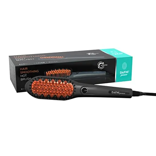 DAFNI® Muse Hair Styling Hot Brush - Lockenstäbe & Glätteisen, schnellaufheizende Lockenbürste mit Keramikplatten für alle Haartypen und Höchsttemperatur von 185 °C.