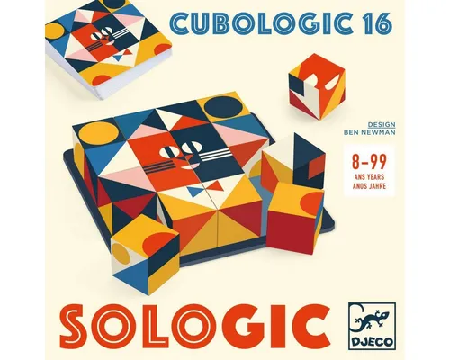 DJECO SOLOGIC Cubologic 16 – Logikspiel mit Holzwürfeln - Entwickeln Sie Logik und Konzentration mit Cubologic 16, einem spannenden Spiel für 1 bis 30 Spieler ab 8 Jahren. Ideal für zu Hause oder unterwegs, fördert es strategisches Denken und Geduld.