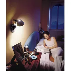 Artemide Tolomeo Faretto Halo Wandleuchte - Lampen mit verstellbarem Leuchtenkopf aus Aluminium, ideal für Bett oder Sofa und mit E27 Fassung für optimale Ausleuchtung bis 77W.