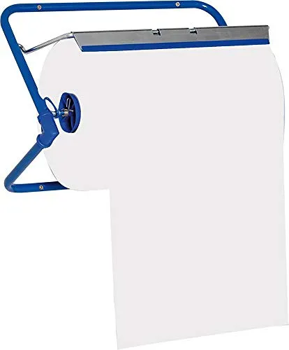 Funny AG-522 Wandhalter für Shop-Handtücher - Metallblauer Wandhalter für Handtücher, extra breiter Montagemechanismus für Rollen bis 40 cm, ideal für Werkstätten und Shops.