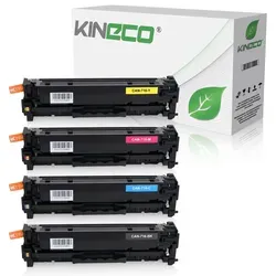 Kineco Toner Set kompatibel zu Canon Cartridge 716 XL - Toner Set für Canon Drucker, inklusive 1x Schwarz (2200 Seiten) und 3x Farben (je 1400 Seiten), 100% kompatibel und geprüft für optimale Druckqualität.