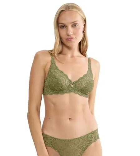 Triumph Damen BH Amourette W, 80E, Olive Gold - Bequemer Bügel-BH - Bügel-BH mit elastischen Jacquard-Trägern für optimalen Tragekomfort. Der weiche Haken- und Ösenverschluss sorgt für eine perfekte Passform. Ideal für den täglichen Gebrauch.