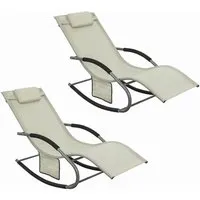 SoBuy Gartenliege OGS28x2, 2er Set wetterfeste Sonnenliege für Garten - Liegen für 2 Personen, aus robustem Metall und Kunstfaser, ideal für entspannte Stunden im Freien, erhältlich in 11 Farben.