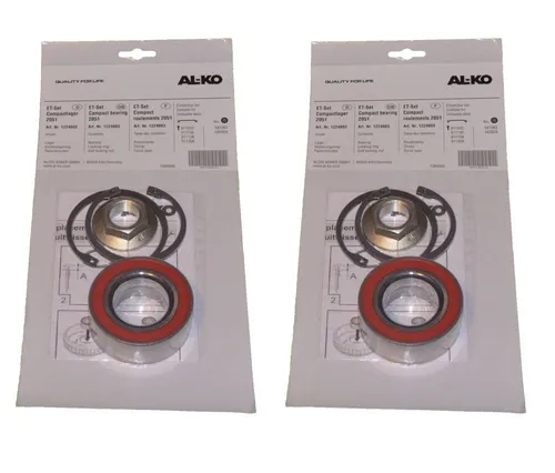 ALKO 2er Set Radlager 1224803 Lager 72/39x37 mm + Zubehör - Kompaktlager Ecolage
