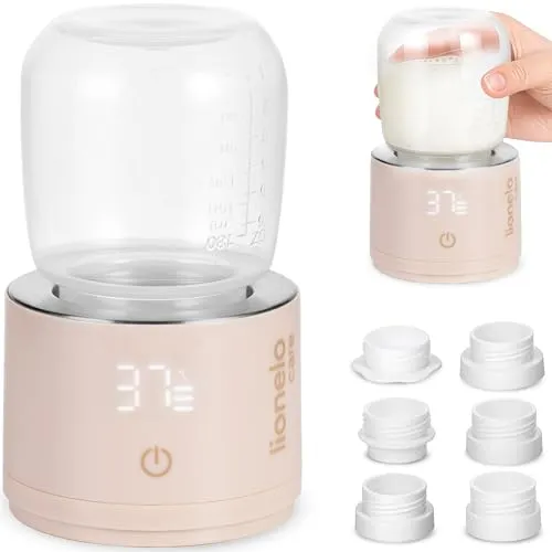 lionelo Babyflaschenwärmer THERMUP SWIFT – Schnelles Erwärmen in 3 Min - Der lionelo Thermup Swift Flaschenwärmer erwärmt 90 ml Milch in nur 3 Minuten auf 37°C und hält sie bis zu 6 Stunden warm. Kompakt, mit 5 Adaptern und USB-C-Anschluss – ideal für zu Hause und unterwegs!