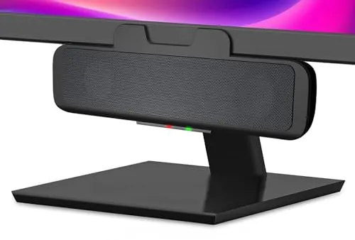 Cyber Acoustics CA-2890 USB-Lautsprecherleiste – Kompakte Stereolautsprecher für Monitor - PC-Lautsprecher mit USB-Betrieb, ideal für Musik und Videos; überraschend lauter Klang und einfache Montage am Monitor für ein besseres Stereo-Erlebnis.