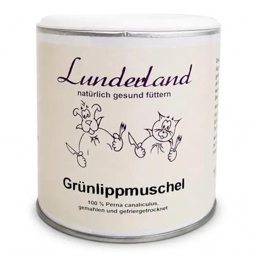 Lunderland Grünlippmuschel 100g - Einzelfuttermittel zur Unterstützung der Gelenkgesundheit bei Tieren, reich an Omega-3-Fettsäuren und Antioxidantien.