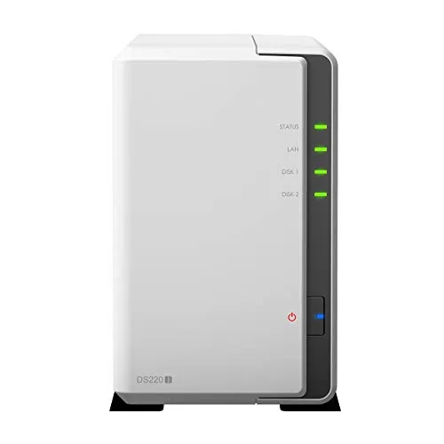 Synology DS220j 2-Bay Diskstation NAS Realtek RTD1296 512MB Ram 1xRJ-45 1GbE LAN-Port Bundle mit 2 x 4TB WD RED Plus HDD WD40EFZX - 68AWUN0