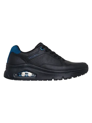 SKECHERS "UNO ICON" Herren Sneaker, Gr. 44, schwarz - Sneaker aus Leder mit sportlichem Design, ausgestattet mit Skechers Air-Cooled Memory Foam für optimalen Komfort und Dämpfung, ideal für aktive Männer.