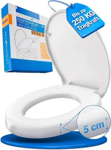 LOBENSWERK Toilettendeckel mit 5 cm Sitzerhöhung – Rutschfest & Stabil - Sitzerhöhung für Toiletten mit 5 cm Höhe, sorgt für mehr Sicherheit beim Sitzen. Einfache Montage und geprüft bis 250 kg – ideal für den täglichen Gebrauch.