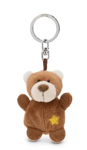 Schlüsselanhänger Bär braun mit Stern 5cm
