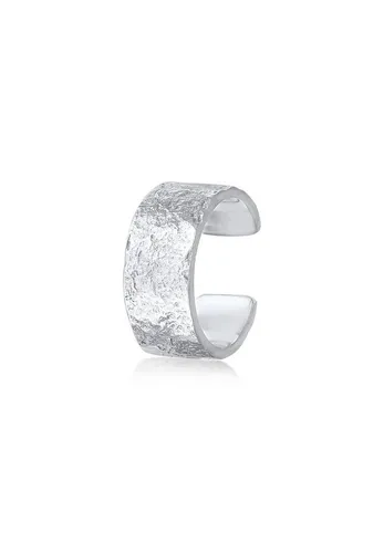 Elli Ohrklemme Earcuff Breit Basic Gehämmert 925 Silber