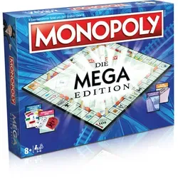 Winning Moves - Monopoly Sonder Edition Mega Monopoly - Gesellschaftsspiel mit großen Geldbeträgen und zusätzlichen Wolkenkratzern, ideal für einen spannenden Immobilien-Deal in kürzerer Spielzeit dank Tempowürfel.