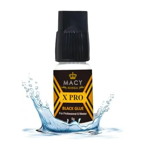P-Beauty - Macy X PRO Wimpernkleber für Wimpernverlängerung 5ml, Schwarz - schnelle Trocknungszeit: 0,5 Sekunden, Haftdauer bis zu 6 Wochen & wenig Dämpfe - Eyelash glue - Wimpern Extensions Kleber
