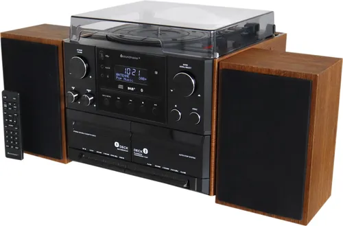 Soundmaster MCD5600 Stereoanlage mit Plattenspieler - Musikanlagen mit DAB+, Bluetooth und Digitalisierung: Genießen Sie Ihre Lieblingsmusik in bester Qualität und digitalisieren Sie Ihre Schätze direkt auf USB.