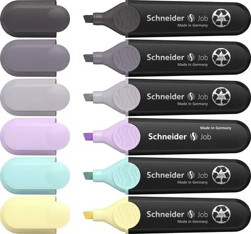 Schneider Schreibgeräte Textmarker Textmarker Job Pastell (grau) Karton-Etui 6 Stück sortiert 115099 1 mm, 5mm 6St.