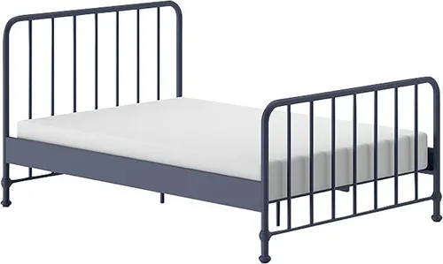 Metallbett VIPACK "Bronxx" - Modernes Kinderbett in Blau - Einladendes Metallbett in gradliniger Optik, inkl. Lattenrost und Mittelsteg. Ideal für Kinderzimmer, robust und sicher für eine kindgerechte Umgebung.