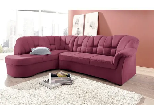 DOMO collection Ecksofa Papenburg, L-Form mit Ottomane und Bettfunktion - Elegantes Ecksofa mit zeitloser Rückensteppung, ideal für gemütliche Wohnräume. Wahlweise mit Bettfunktion und in verschiedenen Farben erhältlich.
