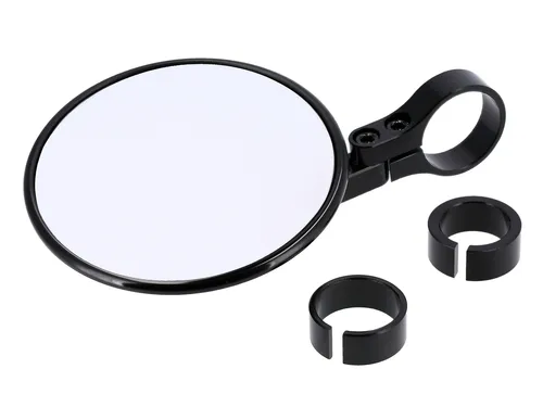 HIGHSIDER Motorrad Lenkerendenspiegel Montana 2 - E-geprüft - Universeller Motorrad-Seitenspiegel aus hochwertigem, schwarz eloxiertem Aluminium, verstellbar für optimale Sicht und passend für 1 Zoll und 7/8 Zoll Lenker.