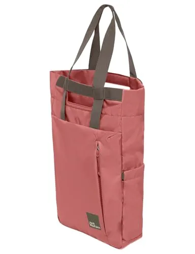 Jack Wolfskin 2-in-1 Rucksack/Tasche Eve mineral red - Daypack und Shopper in einem, ideal für Alltag und Freizeit. Robustes CROSSRIP 300 D RE Material, gepolsterte Fächer und verstellbare Schulterriemen machen ihn zum perfekten Begleiter.