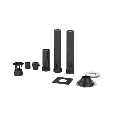 Fintec Außenkamin CHIMNEY Graphitschwarz für Saunaöfen - Hochwertiges Schornstein-Set von FinTec, ideal für holzbefeuerte Saunaöfen. Robustes Design und einfache Montage für eine optimale Nutzung.