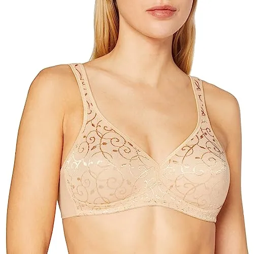 Triumph Elegant Cotton N BH Beige B 75 Damen - Bequemer Soft-BH ohne Bügel mit elegantem Blumenmuster von Triumph - ideal für täglichen Komfort und feminine Eleganz. Aus weicher Baumwollmischung für Atmungsaktivität und perfekte Passform.
