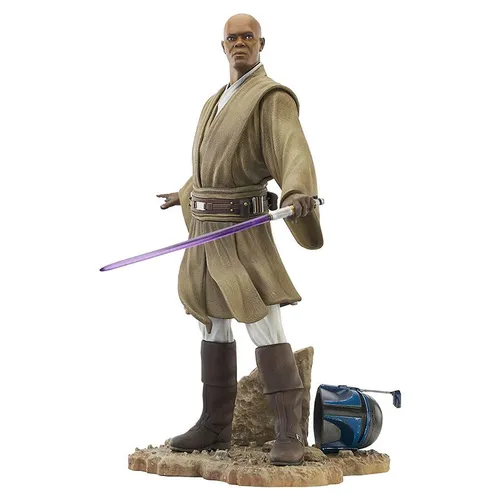 Gentle Giant Star Wars Episode II Premier Collection Statue Mace Windu 28 cm - Spielfiguren: Limitierte Mace Windu Statue mit lila Lichtschwert, detailreich und aus hochwertigem Resin, ideal für Sammler und Star Wars Fans.