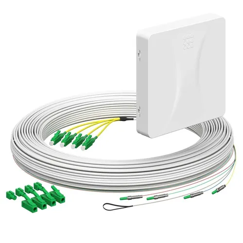 Kaiser 4252076 Teilnehmeranschluss Gf-TA E3S Connect® - Trenn- & Lastschalter, kompakter Glasfaser-Teilnehmeranschluss mit 4 Fasern und Shutter für optimale Rückflussdämpfung, ideal für zuverlässige Netzwerkverbindungen.