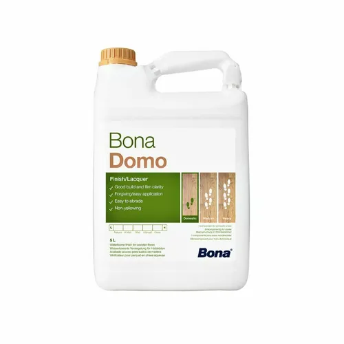 Bona Professional Domo Versiegelung halbmatt 5 Liter - Parkettversiegelung mit halbmatter Oberfläche, bietet langanhaltenden Schutz und verleiht Ihrem Parkett einen eleganten Look.