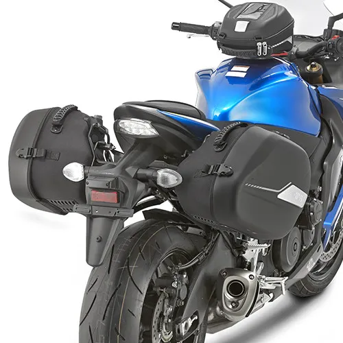 Givi Satteltaschenbefestigung ST604 für Suzuki GSX-S 750 - Satteltaschenhalter aus robustem Stahlrohr für sichere Befestigung von GIVI Taschen an deiner Suzuki GSX-S 750 (EURO 4). Optimaler Abstand zum Hinterrad und Auspuff garantiert.