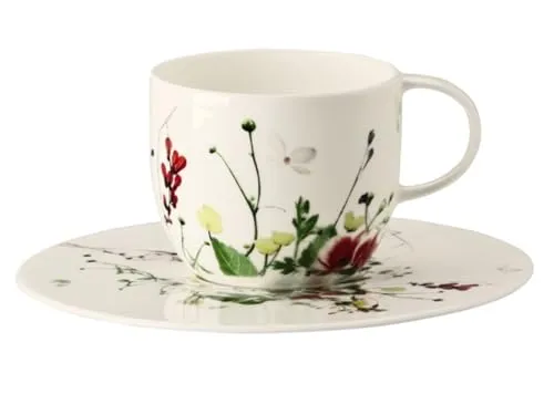 Rosenthal Brillance Fleurs Sauvages Kaffeetasse 2tlg - Thermobehälter, exquisite 2-teilige Kaffeetasse mit Wildblumen-Motiv für stilvollen Kaffeegenuss